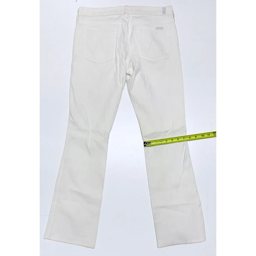 7 For All‎ Mankind A Pocket White Flare Jeans Size 30 Low Rise Bootcut Stretch